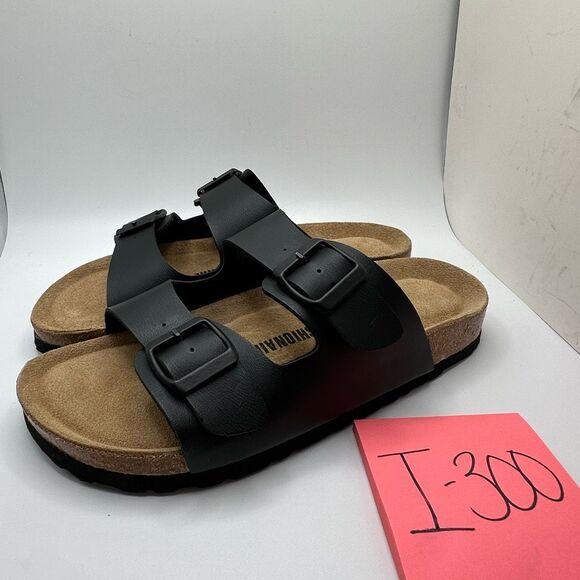 CUSHIONAIRE Women's Cork Footbed Sandal With +Comfort 7 BLACK - Picture 3 of 7